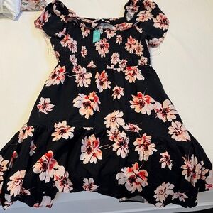Maurices Black and Pink Floral Dress